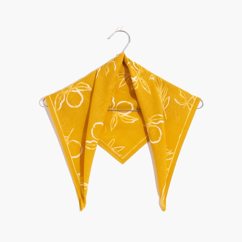 $25 or FREE Madewell Organic Cotton Bandana Tungsten Glow Multi Scarf Wr…